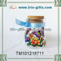 2012 new design glass wishing bottle with painted butterfly